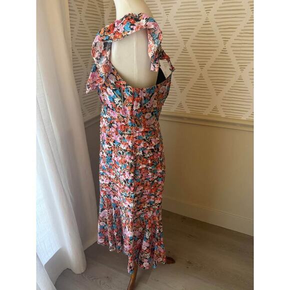 La Maison Talulah Women’s XL Cloud Nine Multi Floral Ruffle Midi Dress - Picture 5 of 9